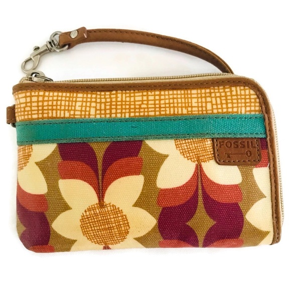 Fossil Handbags - Fossil key per wristlet floral zip around
